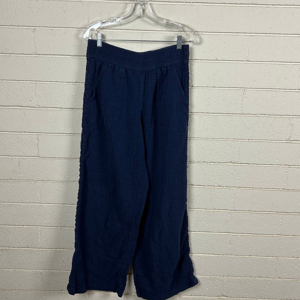Aerie Flowy Wide Leg Blue Beach Lounge Pants size M